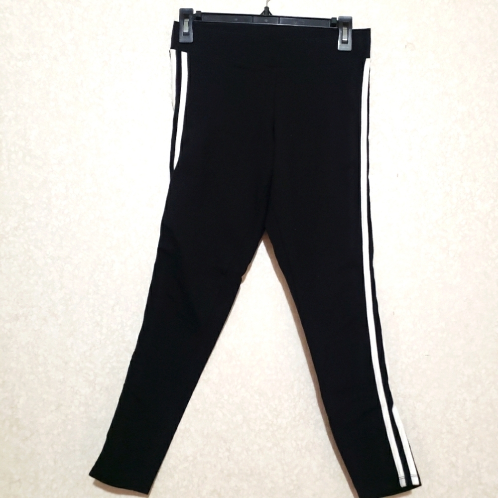 NEW BLACK TORRID WOMEN Leggings with White Stripes...SIZE:00